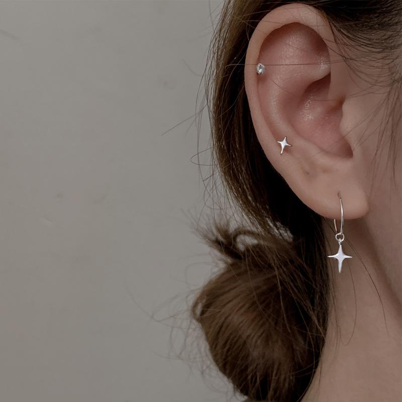 小众设计感不对称耳钉纯银气质
