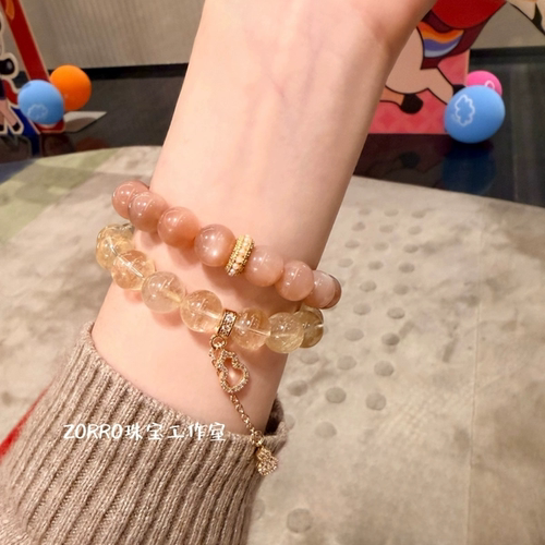 寺庙直发天然太阳石黄阿赛手串