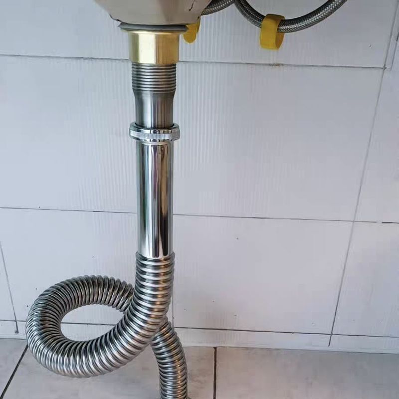面盆水器漏水排水塞池不锈钢管子洗脸盆台下配件下水管洗手盆防臭