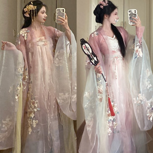 仙女走秀款 衫 重工绣花诃子裙齐胸汉服大袖 游园惊梦水玉暖炽诃子版