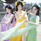 原创汉服女 裙仙气飘逸多色闺蜜夏 旅拍摄影古装 七仙女 网红同款