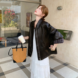 【现货主推】皮衣外套女休闲气质宽松皮夹克潮8505-P185-K278，女装皮衣，浙宝106