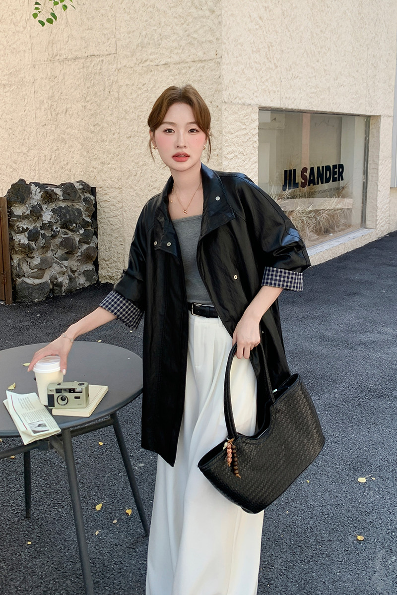 【现货主推】中长款皮衣外套8506-P175-K268,女装皮衣,浙宝106