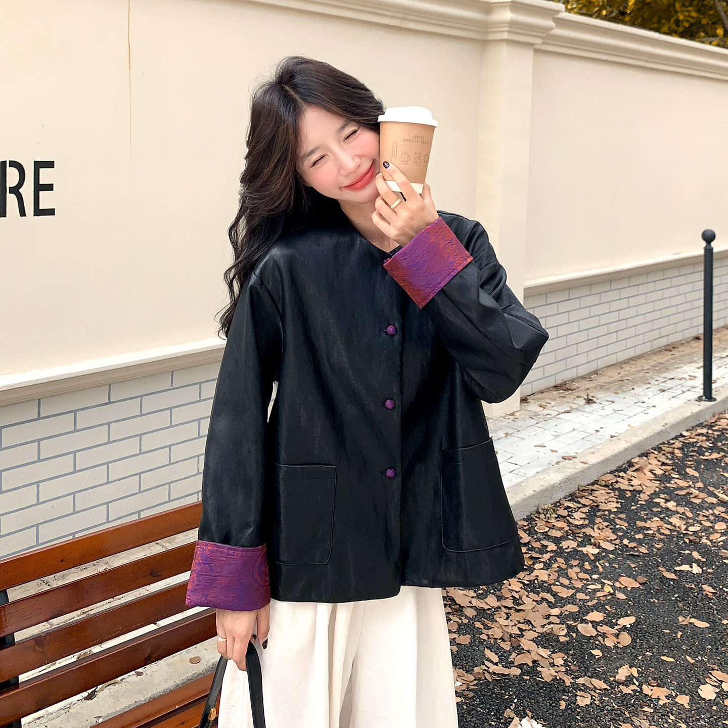 【现货主推】新款时尚皮衣外套女宽松休闲8508-P155-K238,女装皮衣,浙宝106