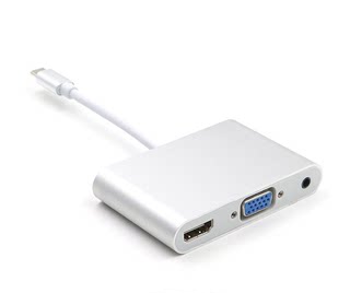 TypeC扩展坞USB-C转HDMI/VGA转接头带音频雷电3转VGA/hdmi/3.5MM