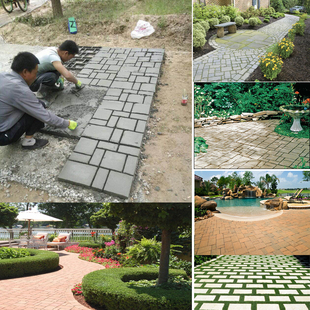花海小路制作神器 客栈度假村地面铺路模具 水泥地砖彩色水泥砖模