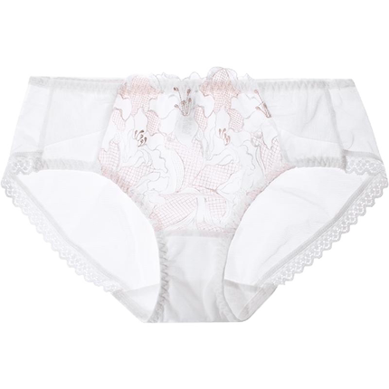 夏娃之秀性感内裤女秋冬薄款透明女士三角裤蕾丝中腰提臀收腹裤