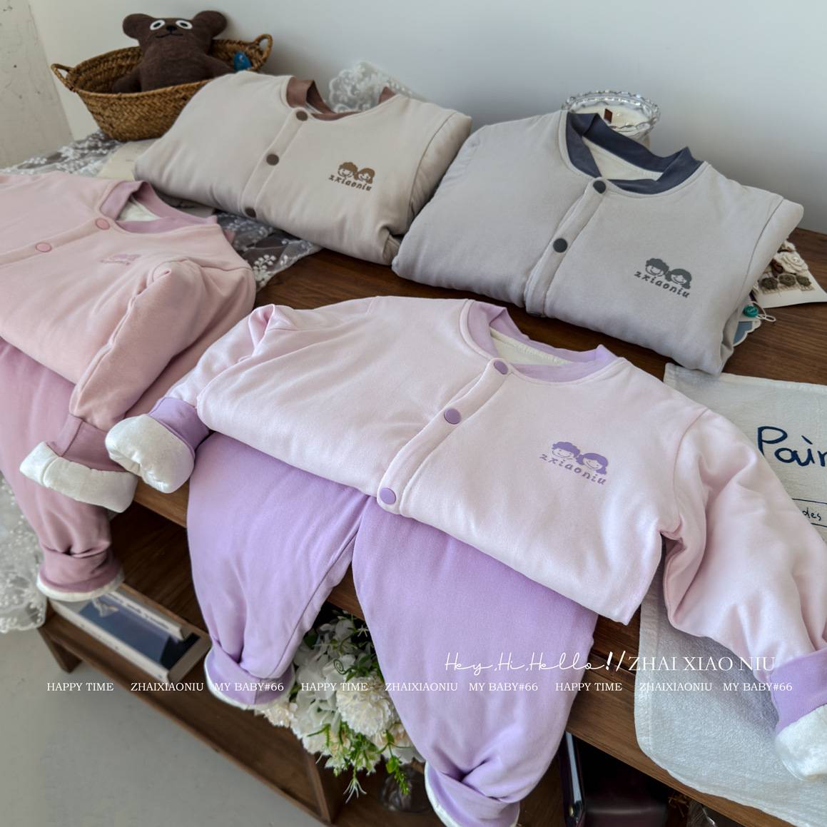 可机洗新疆棉花衣绗棉宝宝棉袄棉裤套装保暖加厚校服内搭外穿外套