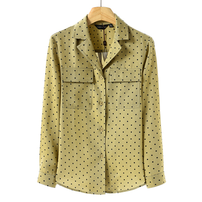 798 100莱赛尔纤维【逸】春装 天丝波点西装领衬衫外套202