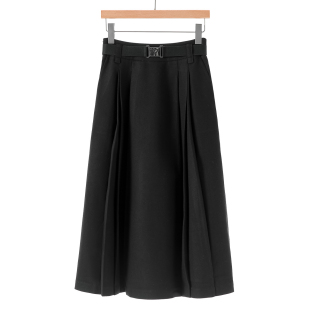 松紧腰带A字高腰含羊毛半身裙596 冬装 659西湖阁老 栖