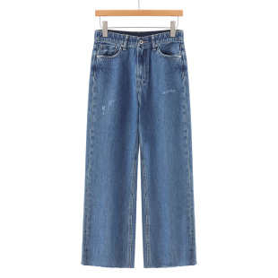 小高腰宽松阔腿时髦牛仔裤 西湖阁老 绍 春装 541