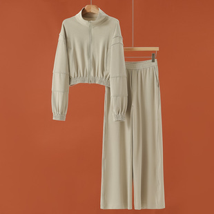 兰 运动套装 春装 松紧阔腿裤 020 立领拉链外套 869西湖阁老
