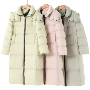 罗纹束口袖 巴冬装 脱卸帽泡芙过膝羽绒服930 申 2988西湖阁老