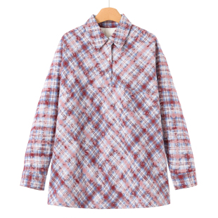 领蝙蝠袖 789西湖阁老 菱格纹衬衫 设计师冬装 套头羽绒服060