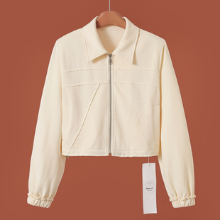 松紧收口袖 1190西湖阁老 绍 春装 抽绳摆拉链外套558