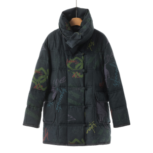 斜领盘扣新中式 2599 冬装 帝 真丝混纺羽绒服980剪 25%桑蚕丝