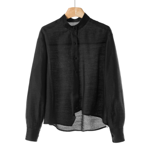 不规则摆休闲感立领衬衫 799 春季 祥 031 85%粘纤