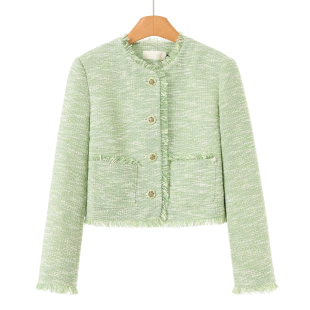 毛条流苏娴熟小香风短外套552 春装 959西湖阁老 栖