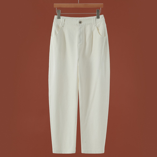 宽胯遮肉后腰松紧休闲牛仔哈伦裤 西湖阁老 绍 春装 636 采