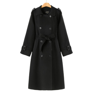 插肩袖 2599 冬装 兰 系腰带开叉双面呢大衣056 100绵羊毛