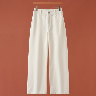 棉高腰无弹垂坠感阔腿牛仔裤 春装 672 序 599西湖阁老