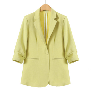 幸 开叉一粒扣西装 春装 收褶七分袖 外套866 绍 西湖阁老