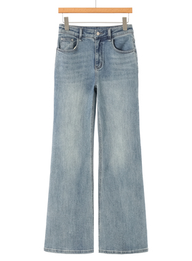 699西湖阁老【文】春装 棉质高腰微弹修身牛仔喇叭裤681