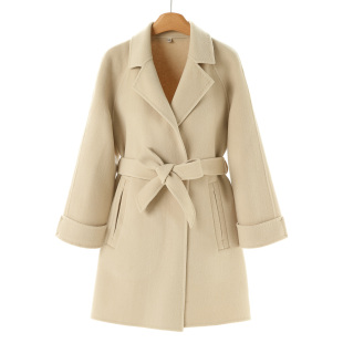 5%羊绒 插肩袖 妃 绍 暗扣双面呢长毛大衣521 冬装 5%驼绒