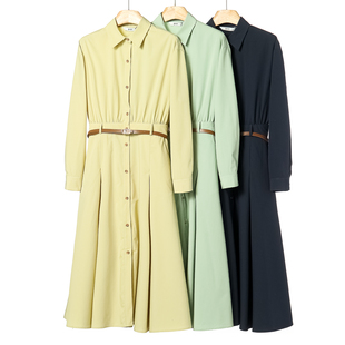 式 799西湖阁老 后腰松紧送腰带衬衫 春季 连衣裙001 熠