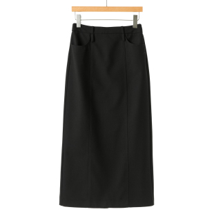 羊毛混纺后开叉一步裙直筒包裙111 冬装 699西湖阁老 莫Y