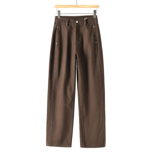 简约棉高腰纯色直筒牛仔裤 韩货春季 160 西湖阁老