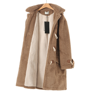 冬装 可拆卸连帽橄榄扣仿羊羔毛加绒外套001 氐 西湖阁老