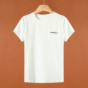 48%粘胶纤维 圆领短袖 卡拉 蝴蝶扣字母修身 T恤525 春季 339