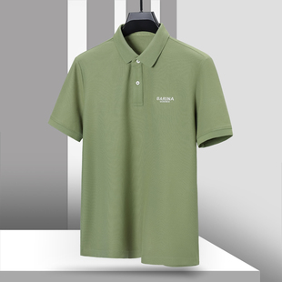 当季 男装 西湖阁老 冰 商务休闲极简风字母刺绣T恤193 夏装