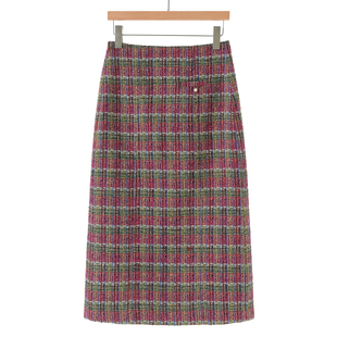 含绵羊毛格纹开叉一步半身裙678 冬装 579西湖阁老 栖