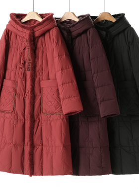 3250鹅绒服【缘纳YL】冬装*绍 水貂毛条~盘扣刺绣连帽羽绒服692