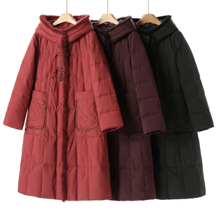 绍 3250鹅绒服 缘纳YL 冬装 盘扣刺绣连帽羽绒服692 水貂毛条