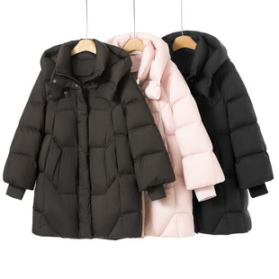 高货冬装 当季 罗纹拼接收口连帽泡芙羽绒服019 圣 95鹅绒服