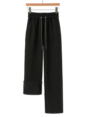 469西湖阁老【兰】冬装 松紧高腰链条抽绳加绒保暖直筒裤071