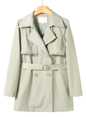 1399西湖阁老【蕾】春季 插肩袖亮片刺绣风衣外套126