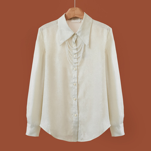通勤气质衬衫 539西湖阁老 亮丝长袖 春装 660 文