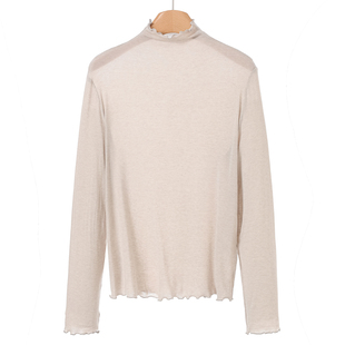 春装 境 卷边立领GAO弹不紧绷打底T恤12 94%粘纤 459