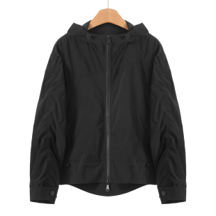 连帽带抽绳修身 95%锦纶 春装 当季 纯色休闲外套619 卓