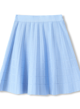 799 72%粘纤【帝】春季 大摆遮胯百褶针织松紧短裙831剪