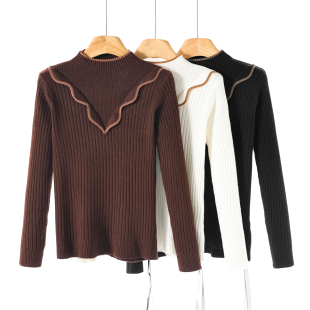 30%羊毛 娴熟显腰身针织衫 卡拉 花边法式 379 春季 489