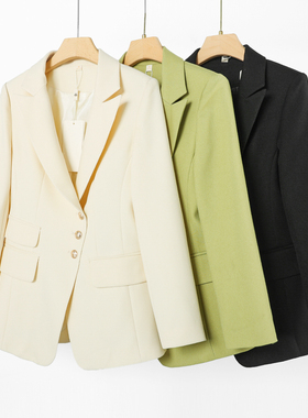 西湖阁老【华H】春季 斜排扣翻盖设计后开叉西装外套703