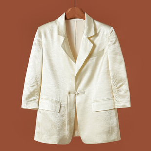26春装 989 100醋酸纤维 真情 外套631 盘扣垂感绸面西装