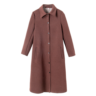 绍 春冬 简约纹理A字形单排扣风衣外套AL216 丽 西湖阁老