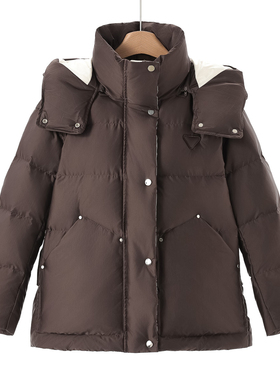 3399鹅绒服【弟】25冬装 重磅加厚面包服拆卸连帽羽绒服170