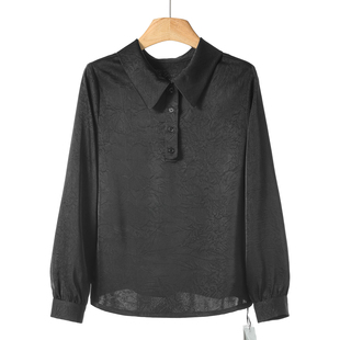 419西湖阁老 春季 方领极简风显瘦好搭套头缎面衬衫 830 卡拉